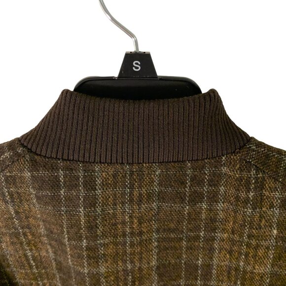 APT.9 Faux Wool Bomber Jacket Brown Plaid Standard Fit Size S - Picture 6 of 9